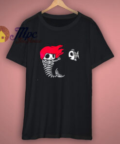 Mermaid Skeleton Black T Shirt 1