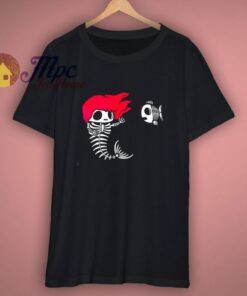Mermaid Skeleton Black T Shirt 3
