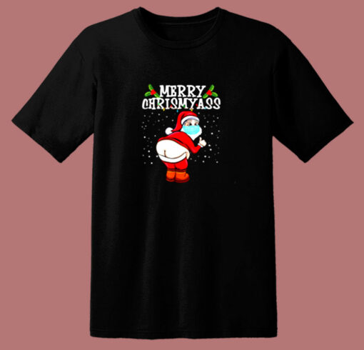 Merry Christmas 2020 Quarantine Santa Face Maskchristmas 80s T Shirt