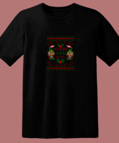 Merry Elfin Funny Santa Elf Christmas 80s T Shirt 1