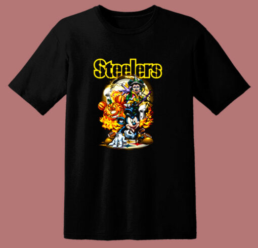 Mickey Mouse Halloween Pittsburgh Steelers 80s T Shirt