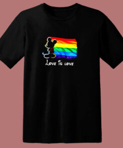 Mickey Mouse Lgbt Pride Love Is Love 80s T Shirt 1