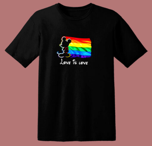 Mickey Mouse Lgbt Pride Love Is Love 80s T Shirt