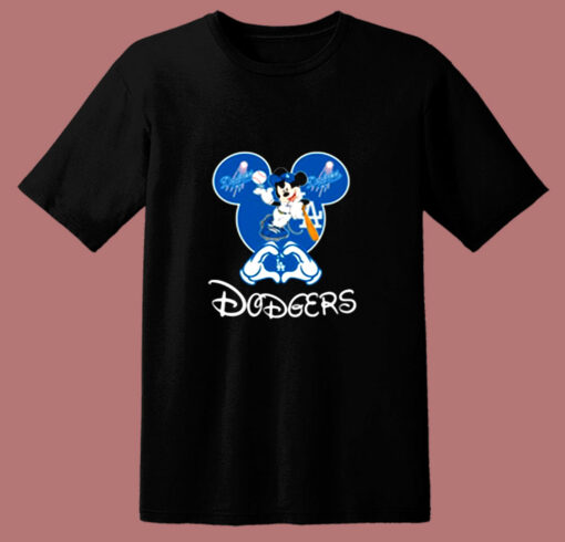 Mickey Mouse Loves Los Angeles Dodgers 80s T Shirt