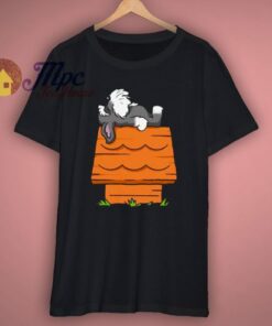 Miniature Schnauzer On His Dog House Cute T Shirt