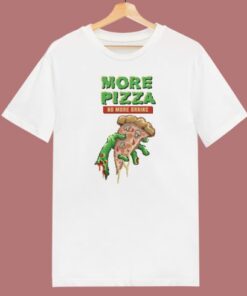 More Pizza No More Brains Retro 80s T Shirt Style 2