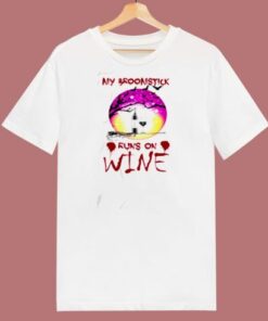 My Broomstick Runs On Wine 80s T Shirt 2