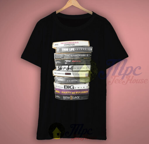 Notorious Big 2 Pac Cassette Tape Collection T shirt