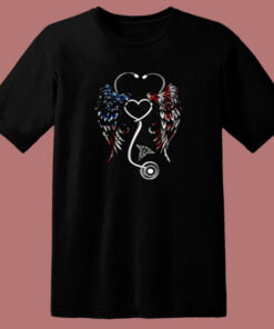 Nurse Wings American Flag 80s T Shirt Nurse Wings American Flag 80s T Shirt
