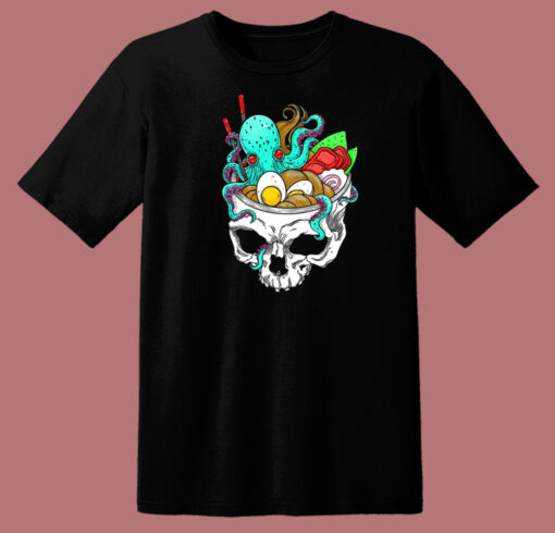 Octopus Skull Ramen 80s T Shirt Style