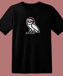 Ovo Holiday Santa Owl Funny 80s T Shirt