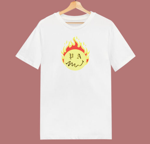 Palm Angels Flame Burning Head 80s T Shirt