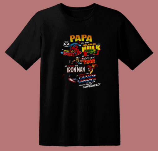 Papa Hulk Spiderman Thor Iron Man Captain America 80s T Shirt