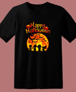 Peanut Snoopy And Charlie Brown Happy Halloween Pumpkin Moon 80s T Shirt