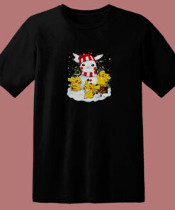 Pikachu Snowman Christmas Holiday 80s T Shirt