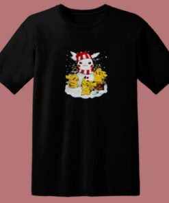 Pikachu Snowman Christmas Holiday 80s T Shirt