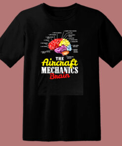 Pilot Airplane Mechanic Brain 80s T Shirt 1