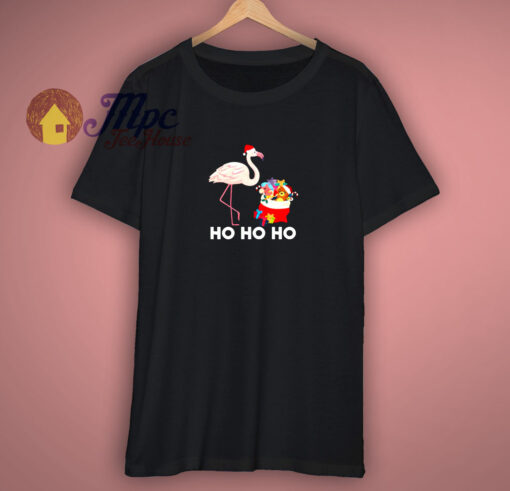 Pink Christmas Flamingos Santa Claus Xmas Toys T-Shirt