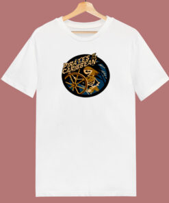 Pirates Of The Caribbean Brown And Blue 80s T Shirt