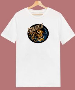 Pirates Of The Caribbean Brown And Blue 80s T Shirt