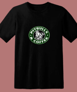 Pitbulls And Coffee 80s T Shirt