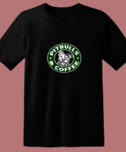 Pitbulls And Coffee 80s T Shirt