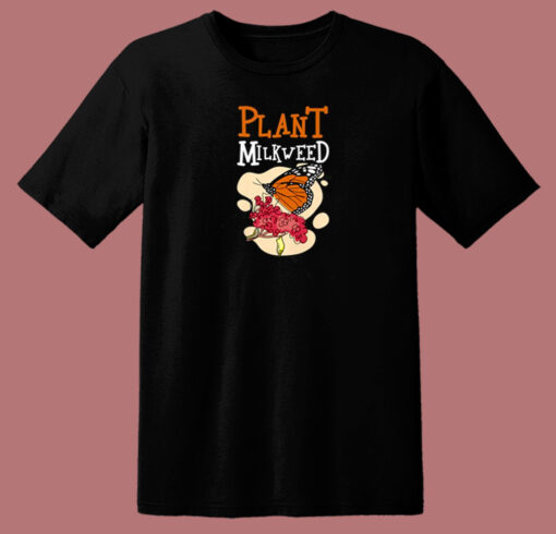 Plant Milkweed Butterfly Graphic 80s T Shirt Style