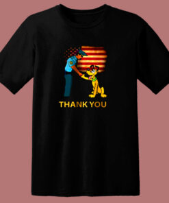 Pluto Cartoon Dog Thank You Usa Police 80s T Shirt