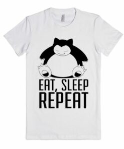 Pokemon Snorlax Eat, Sleep Repeat Unisex Premium T shirt Size S,M,L,XL,2XL 2 Pokemon Snorlax Eat Sleep Repeat Unisex Premium T shirt Size SMLXL2XL 3
