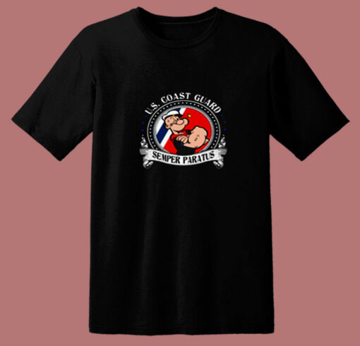 Popeye Us Coast Guard Semper Paratu 80s T Shirt