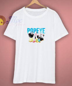 Popeye Vintage Distressed Group With Logo Shirt