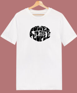 Power To The People Circle 80s T Shirt 1