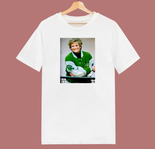 Princess Diana Smiling Wearing Philadelphia Eagles Jacket 80s T Shirt