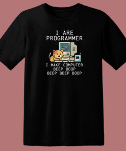 Programmer Cat Beep Boop 80s T Shirt Programmer Cat Beep Boop 80s T Shirt