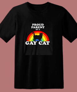 Proud Parent Of A Gay Cat 80s T Shirt 1