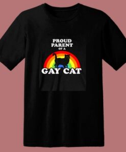 Proud Parent Of A Gay Cat 80s T Shirt 1 Proud Parent Of A Gay Cat 80s T Shirt 2