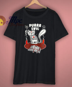 Purrr Evil Cat Spell Demon Witch T Shirt