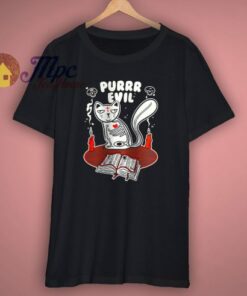 Purrr Evil Cat Spell Demon Witch T Shirt