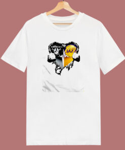 Raiders And Los Angeles Laker Inside Heart 80s T Shirt Raiders And Los Angeles Laker Inside Heart 80s T Shirt
