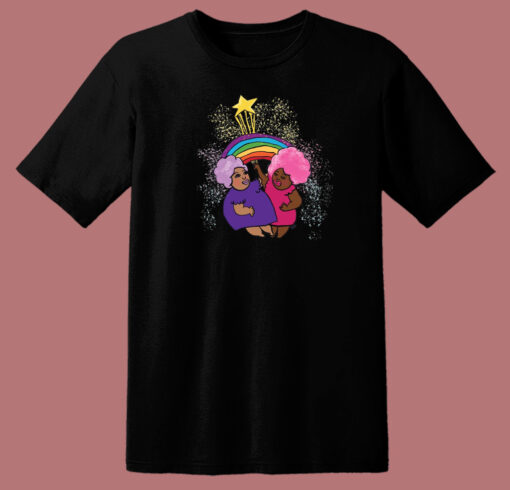 Rainbow Cloud Hair 80s T Shirt Style