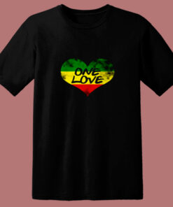Rastafari One Love Vintage Jamaican Heart 80s T Shirt