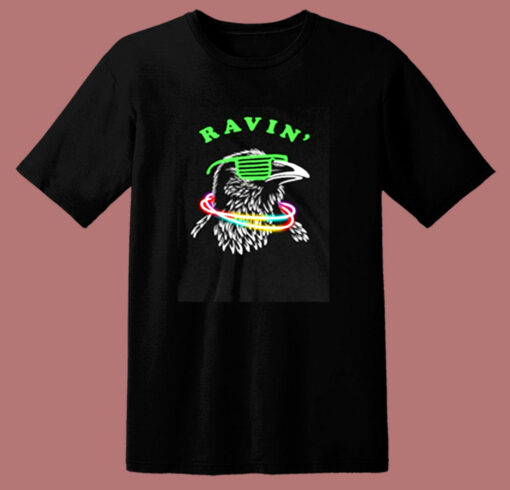 Rave Party Neon Bird Funny 80s T Shirt
