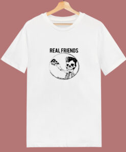 Real Friends Pizza Skeleton 80s T Shirt 1