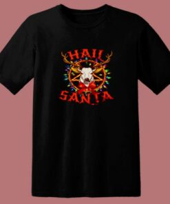 Reindeer With Pentagram And Christmas Lights 80s T Shirt