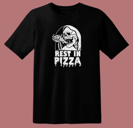 Rest In Pizza Funny Pizza Lover 80s T Shirt Style
