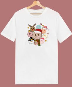 Retro Smiley Face Christmas T Shirt Style