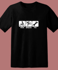 Ride Break Fix Motorbike 80s T Shirt