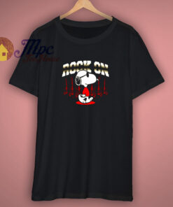 Rock On Snoopy Black T Shirt
