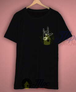 Rock Out Metal Hand Symbol Grunge T Shirt