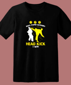 Rock Paper Scissors Headkick Win 80s T Shirt